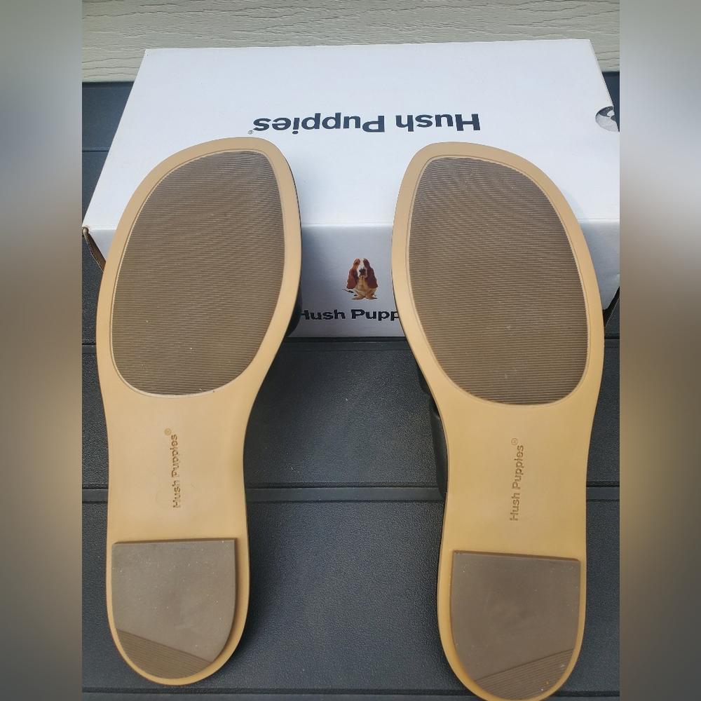 NEW Hush Puppies Black Leather Emily Slides - Picture 5 of 7